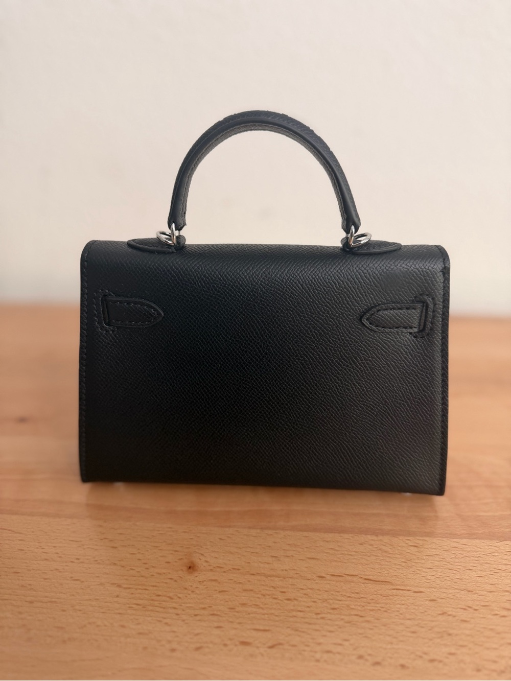 Mini Kelly II 20 PHW noir black Epsom sellier classic - Picture 4 of 8